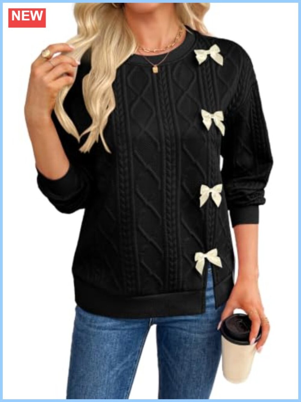 Women's Crew Neck Sweatshirt Pullover Casual Long Sleeve Soft Loose Fit